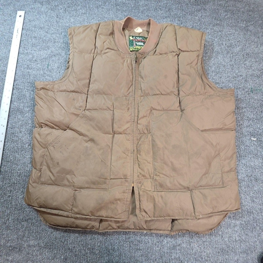 Vintage Walls Vest Mens XL Brown Down Puffer Full Zip Outdoor Hunting Workwear